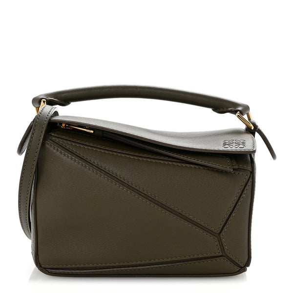 Loewe Calfskin Mini Puzzle Bag Khaki Green 1889826 – FASHIONPHILE