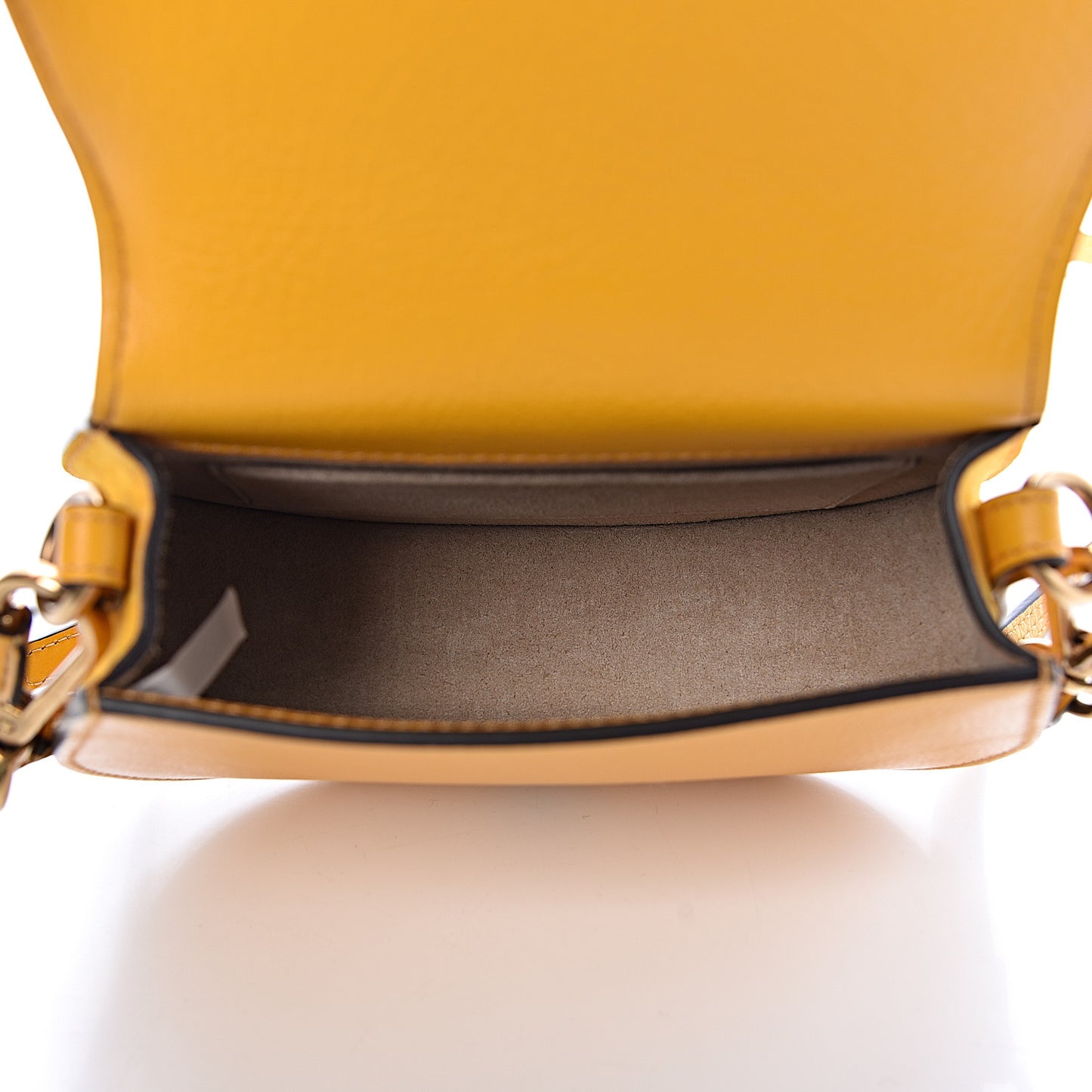 Calfskin Suede Small Nile Bracelet Bag Dusty Yellow