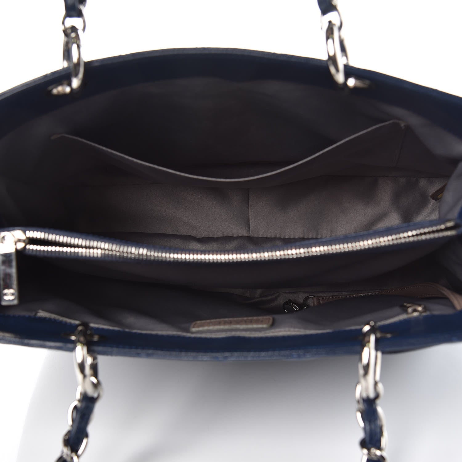 Chanel Caviar Quilted Grand Shopping Tote GST Dark Navy Blue 5 of 13