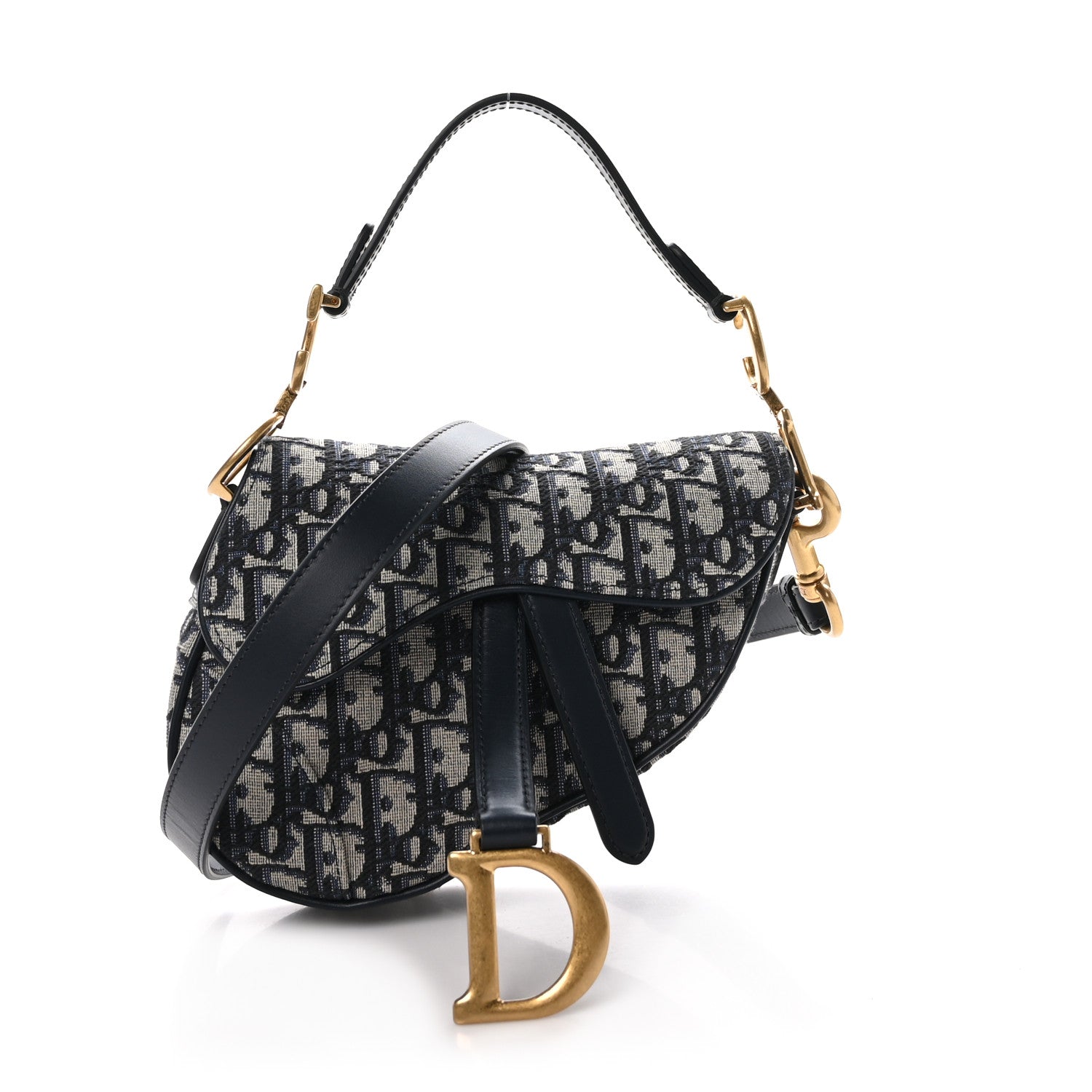 Christian Dior Oblique Mini Saddle Bag With Strap Blue 1 of 10