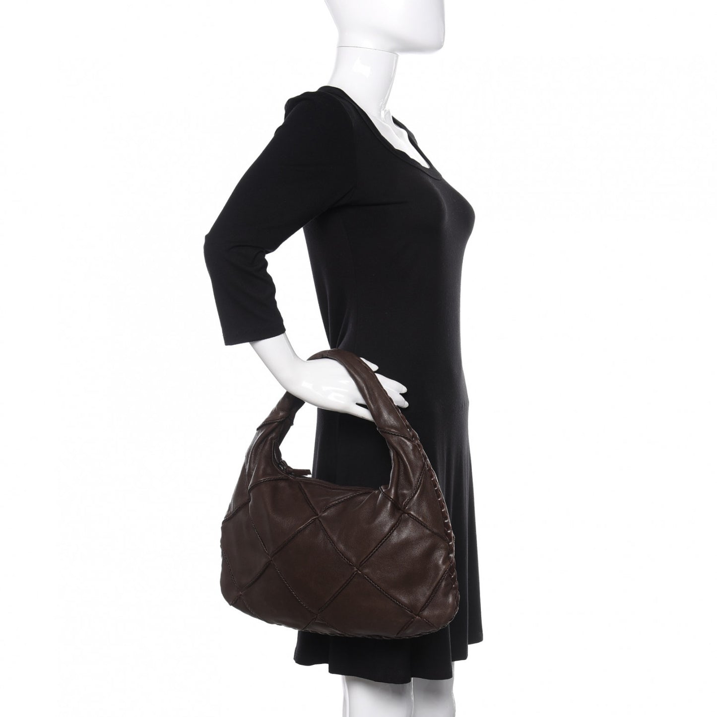 Nappa Quilted Medium Veneta Hobo Ebano