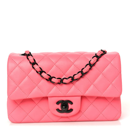 Chanel Lambskin Quilted Mini Rectangular Flap Coral Pink 1 of 10
