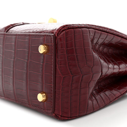 Celine Crocodile Small 16 Top Handle Bag Light Burgundy 10 of 12