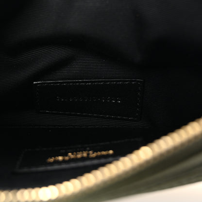 Saint Laurent Grain De Poudre Chevron Monogram Large Bill Pouch Light Sage 7 of 8