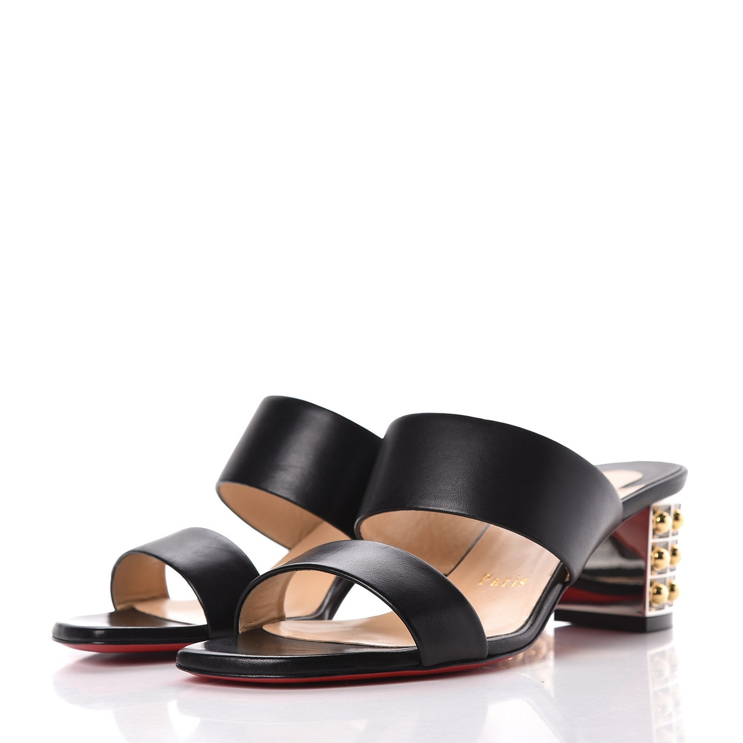 Nappa Vasa Opticat 55 Slide Sandals 36.5 Black Gold