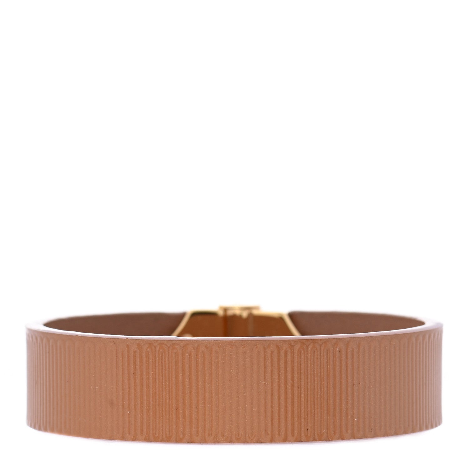Louis Vuitton Patent Calfskin Embossed Spirit Bracelet 17 Brown 3 of 6