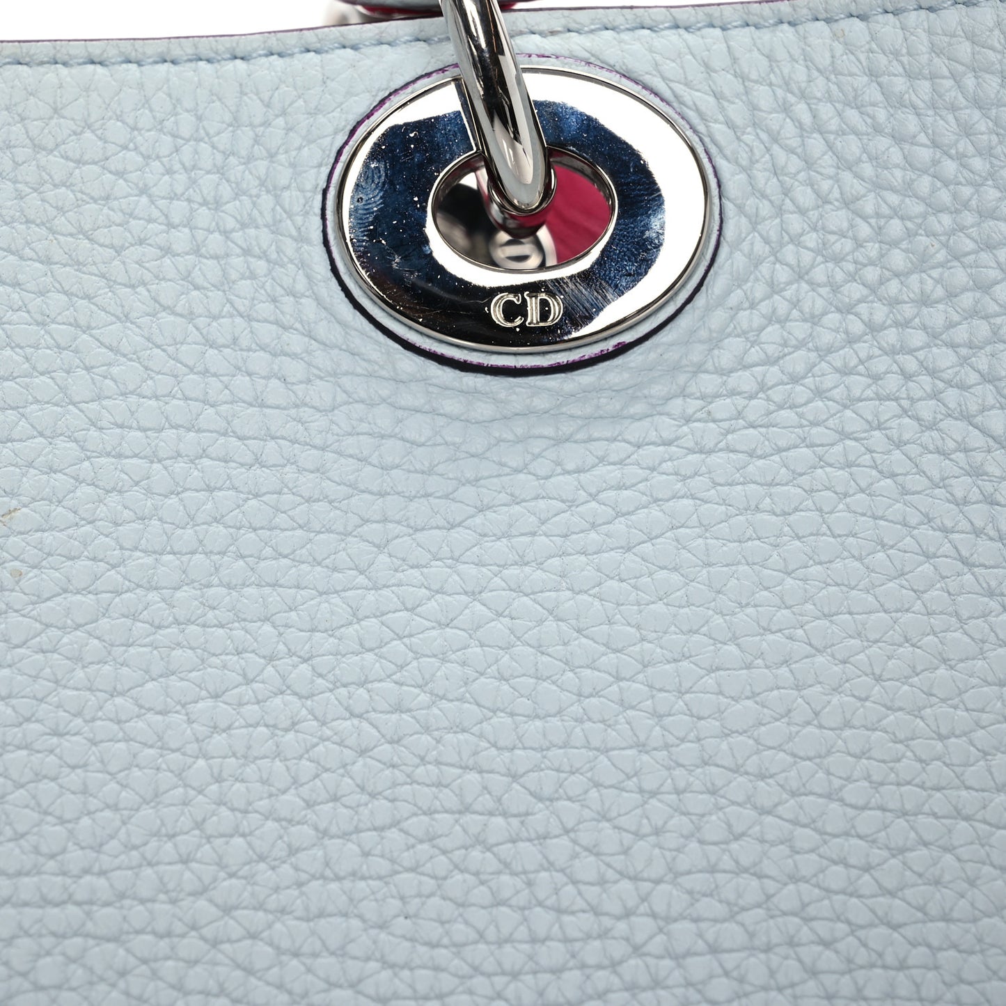 Bullcalf Medium Diorissimo Tote Sky Blue Pink