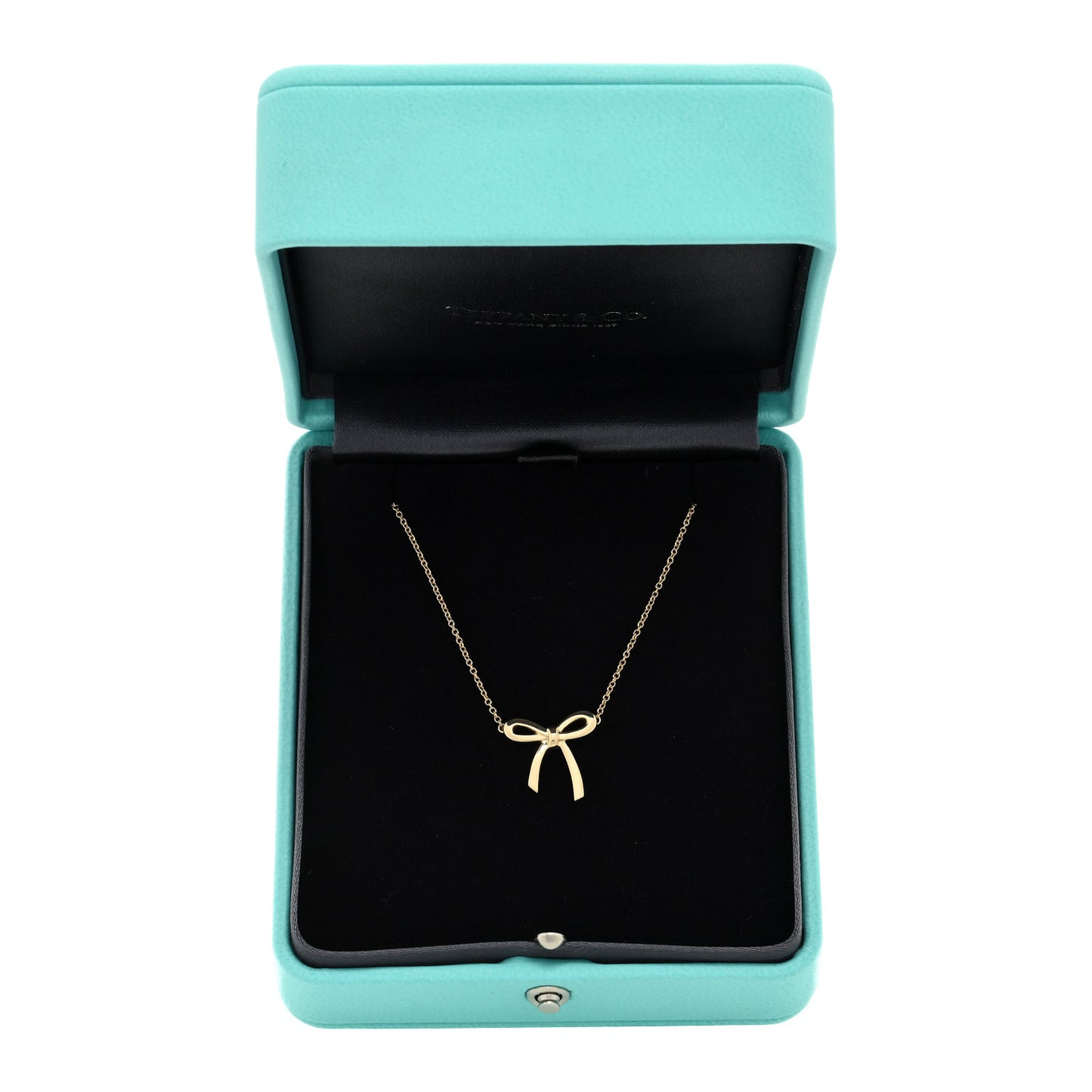 18K Yellow Gold Mini Bow Pendant Necklace