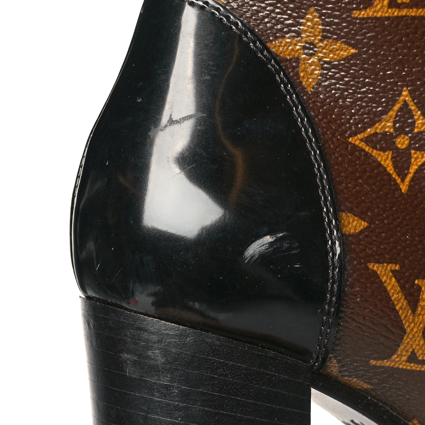 Patent Calfskin Monogram Star Trail Ankle Boots 37 Black