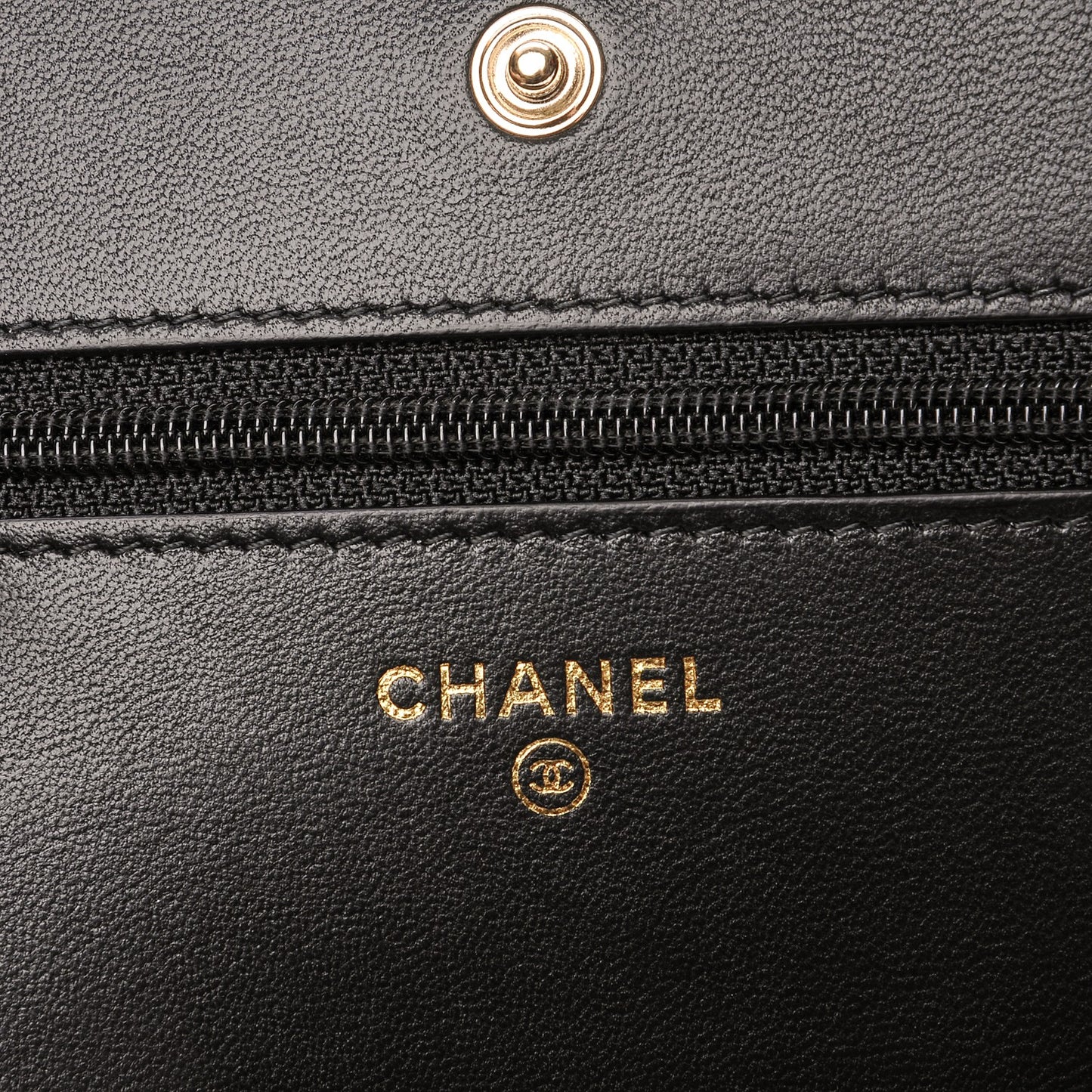 Lambskin Quilted Emoticon Wallet On Chain WOC Black