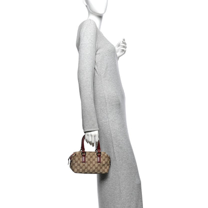Gucci Monogram Mini Boston Handbag Red 2 of 12