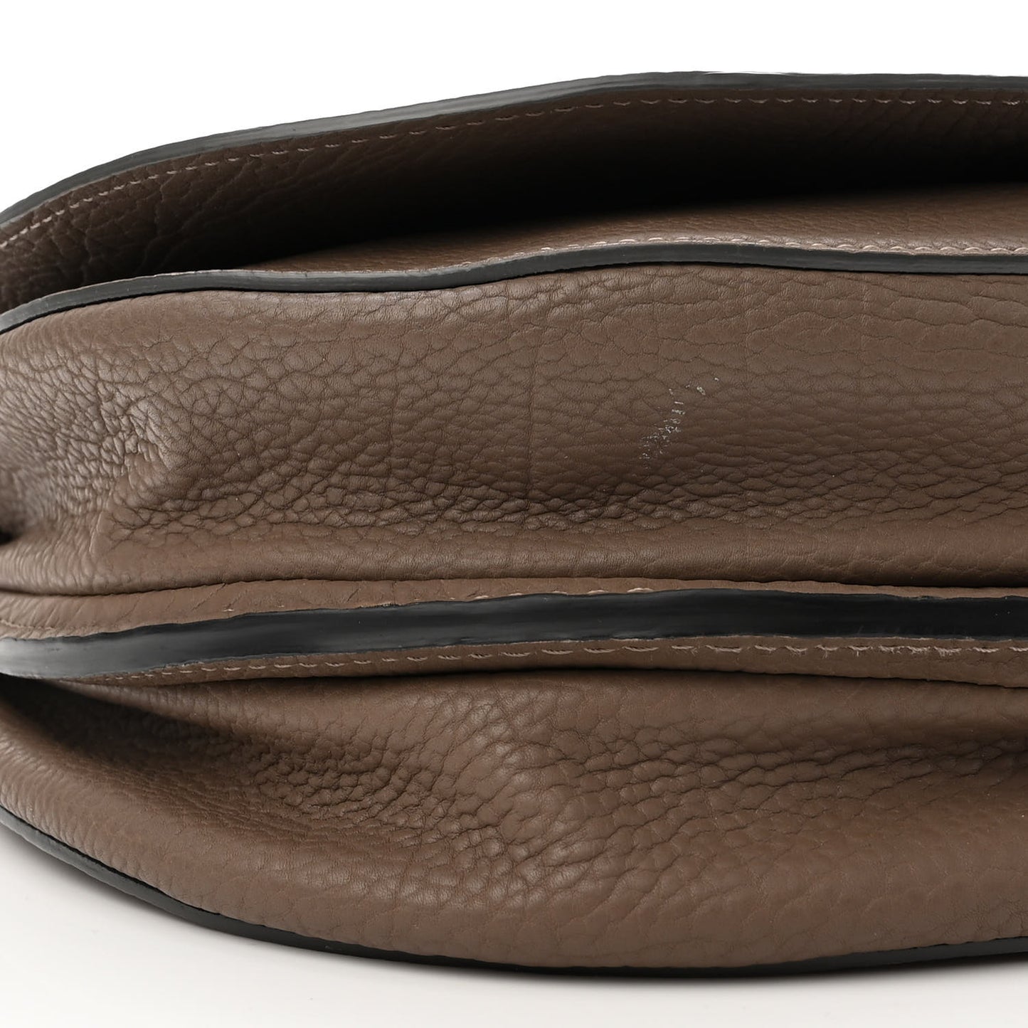 Crispy Calfskin Le Mutin MM Saddle Bag Taupe