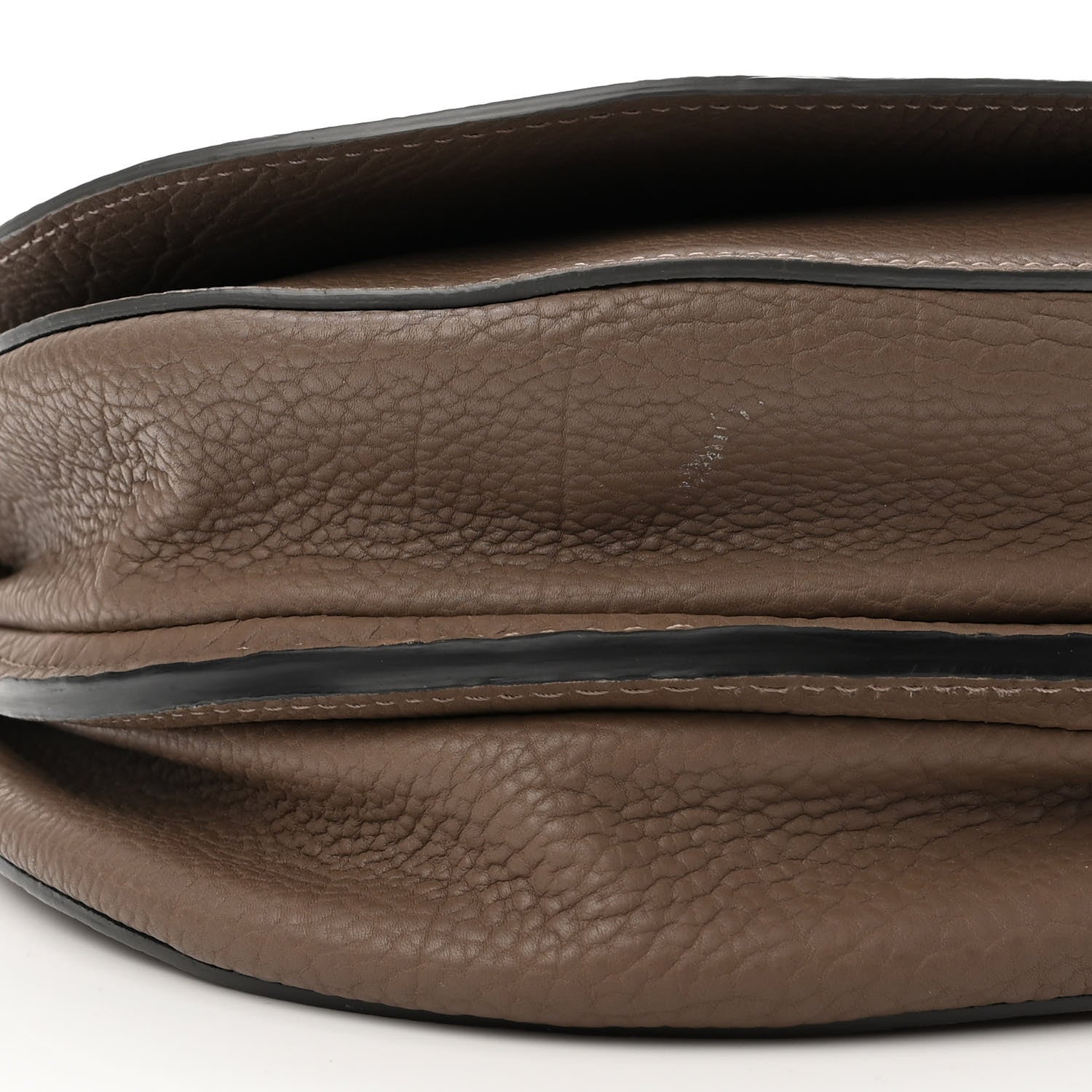 Delvaux Crispy Calfskin Le Mutin MM Saddle Bag Taupe 8 of 9