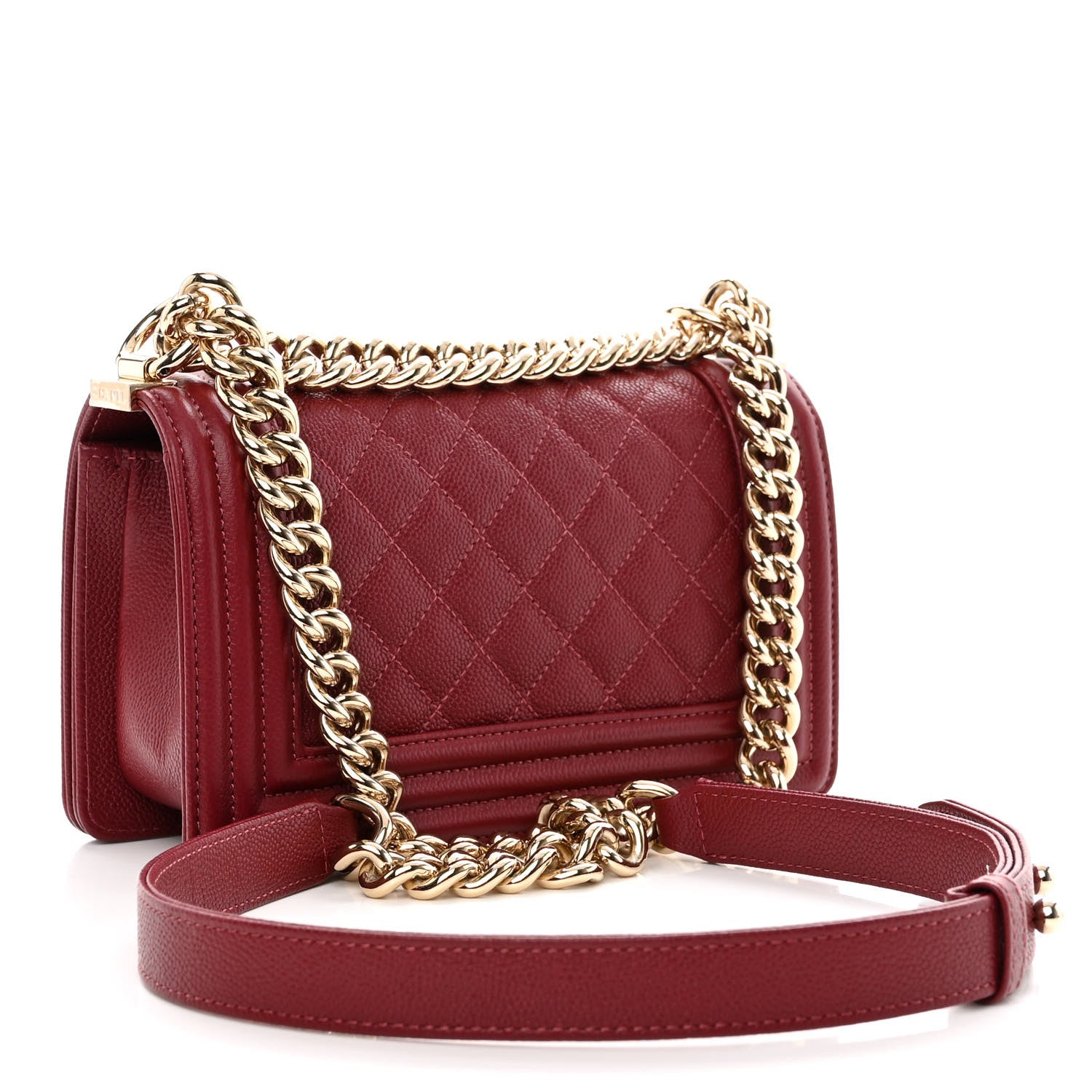 Chanel Caviar Quilted Small Boy Flap Burgundy 3 of 10