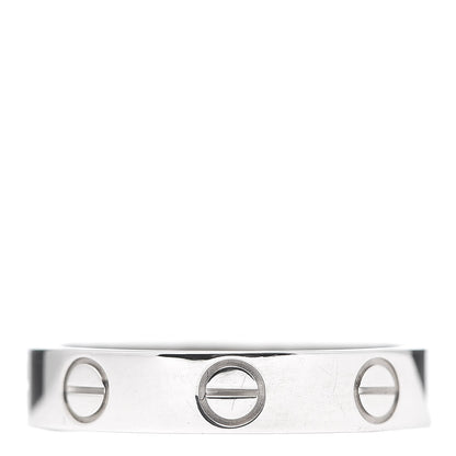 Cartier 18K White Gold 3.5mm LOVE Wedding Band Ring 50 5.25 1 of 5