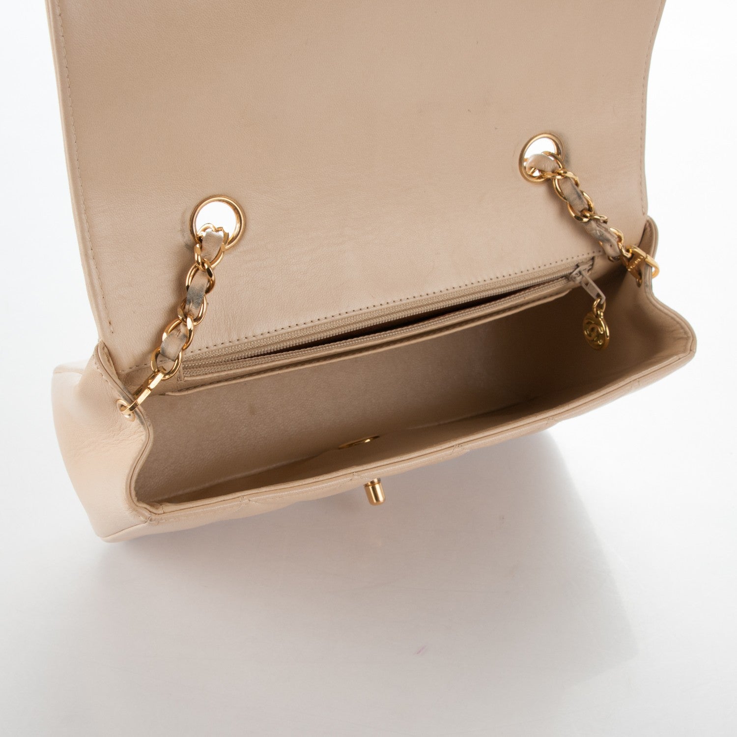 Chanel Lambskin Quilted Small Single Flap Beige 5 of 8