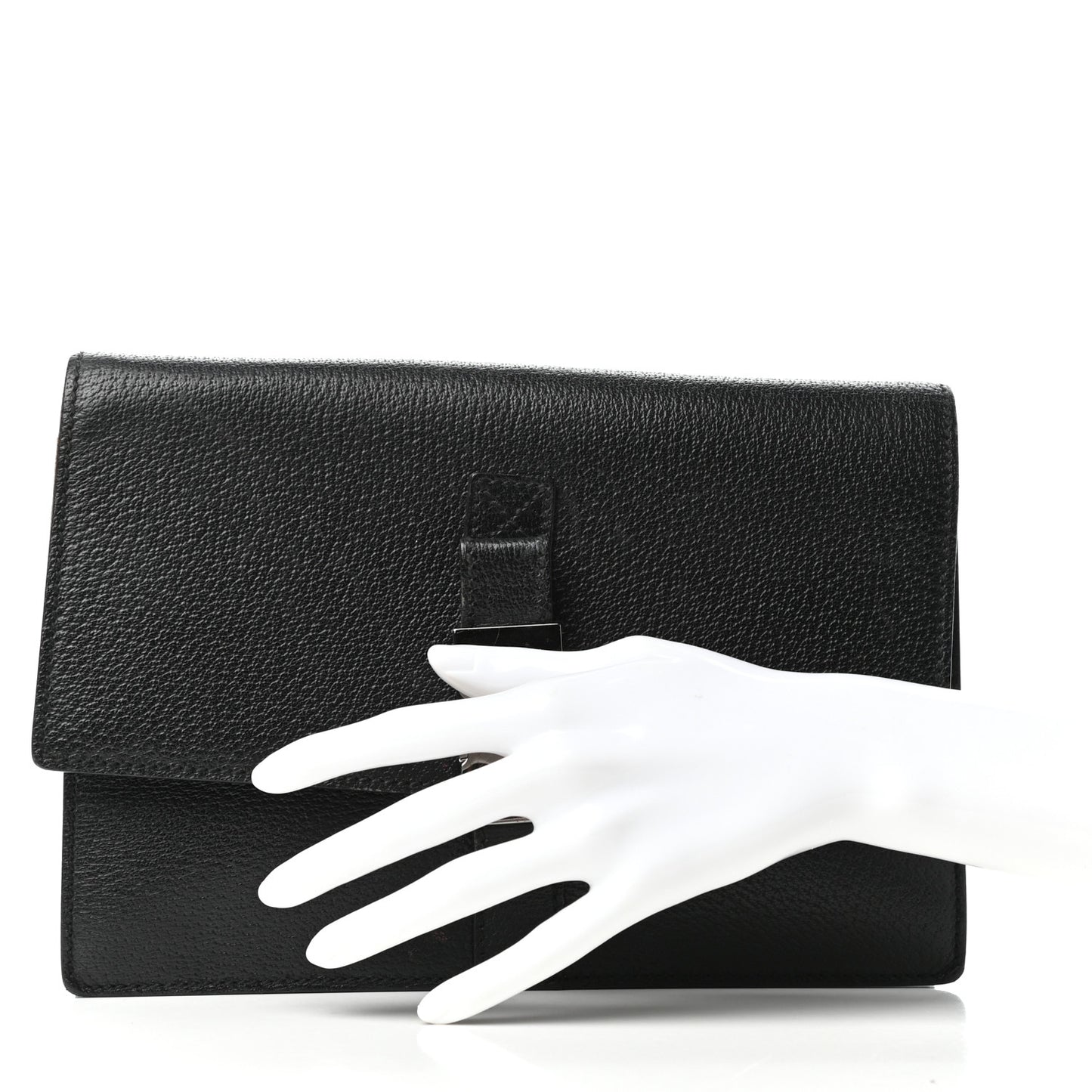 Calfskin Wristlet Clutch Black