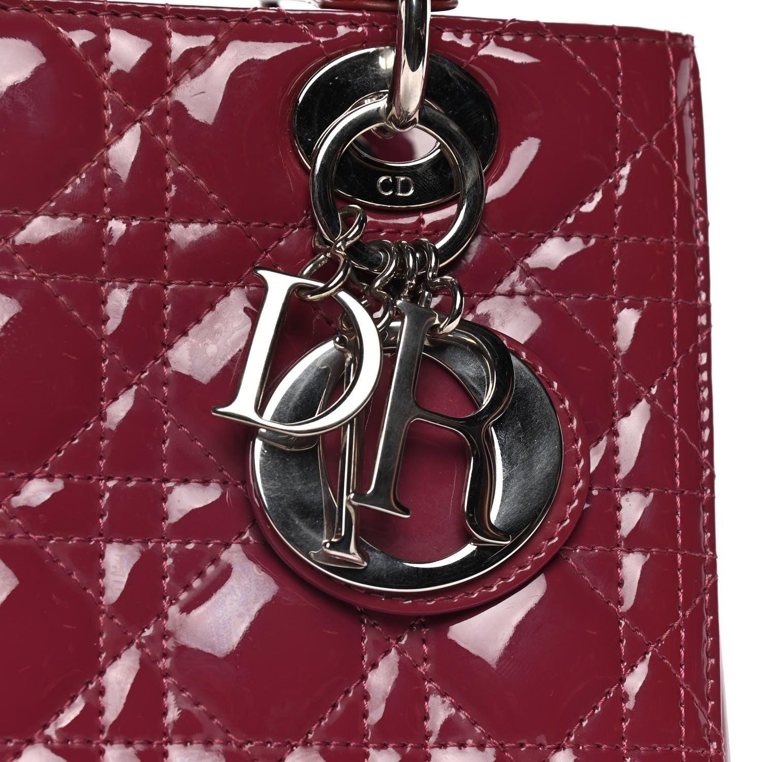 Christian Dior Patent Cannage Medium Lady Dior Dark Pink 8 of 15