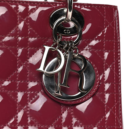 Christian Dior Patent Cannage Medium Lady Dior Dark Pink 8 of 15