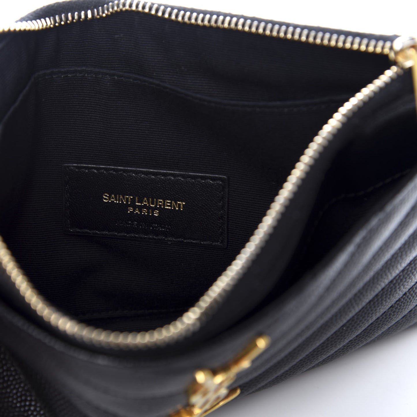 Grain De Poudre Chevron Monogram Bill Pouch Black