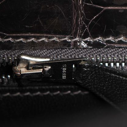 Hermes Shiny Niloticus Crocodile Kelly Sellier 25 Graphite 27 of 27