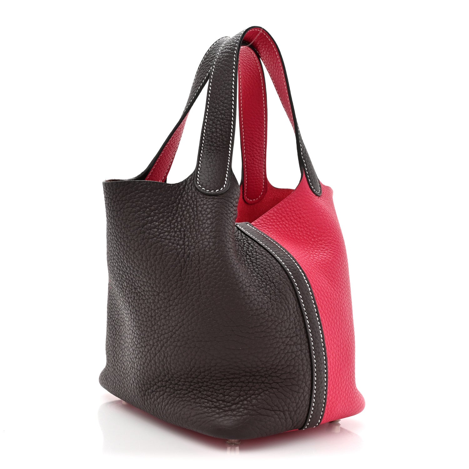 Hermes Taurillon Clemence Casaque Picotin Lock 18 PM Rouge Sellier Framboise 3 of 10