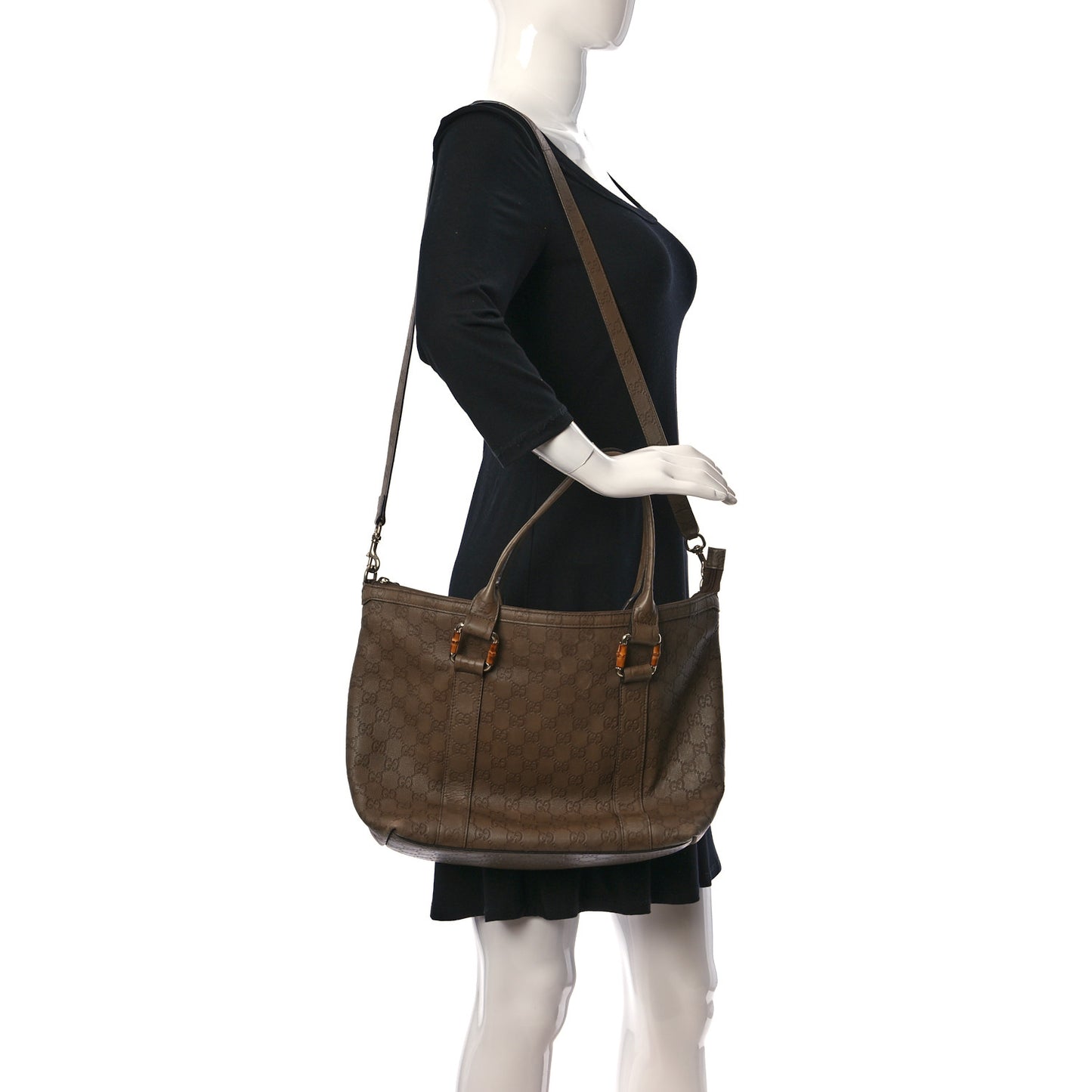 Guccissima Bamboo Top Handle Tote Brown