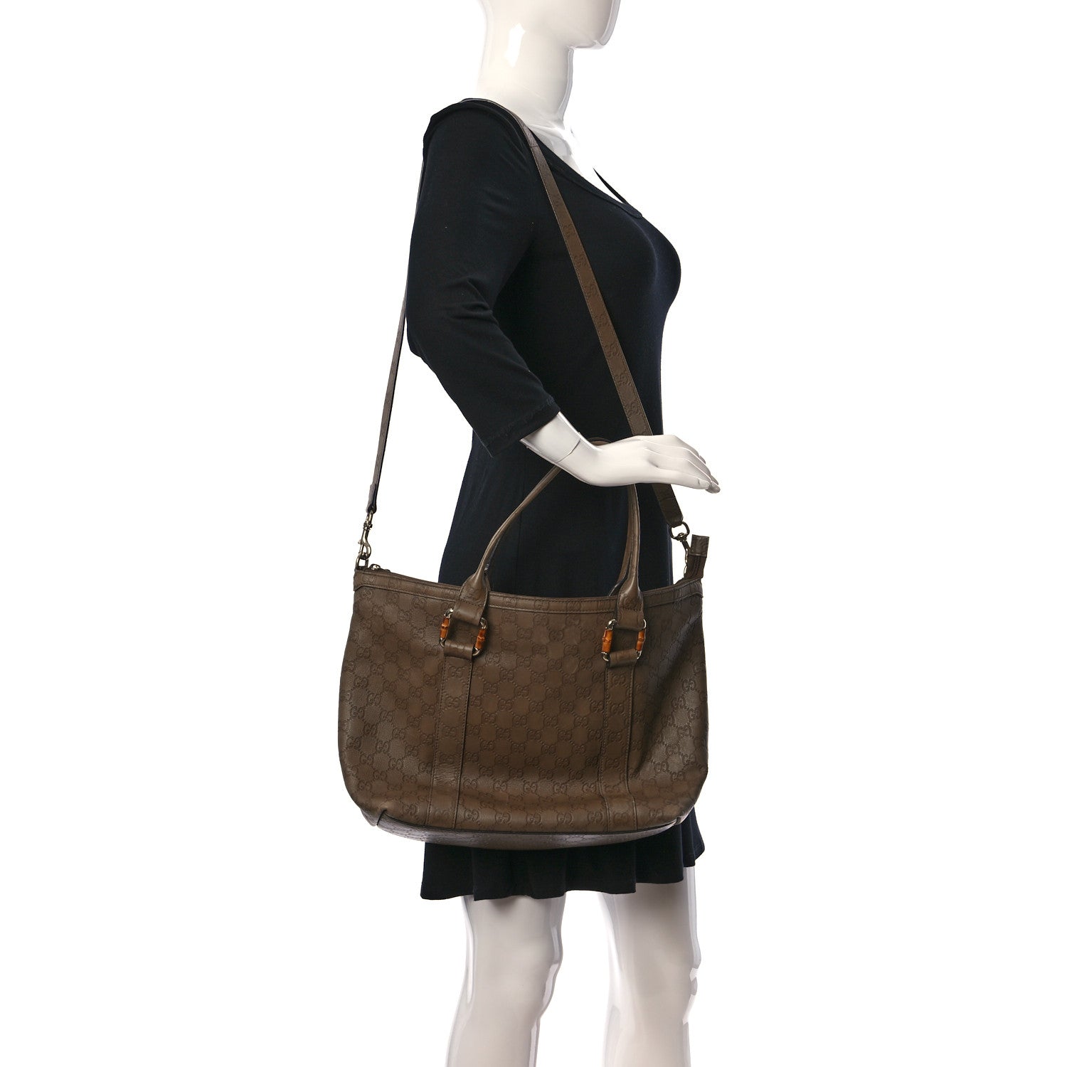Gucci Guccissima Bamboo Top Handle Tote Brown 2 of 21
