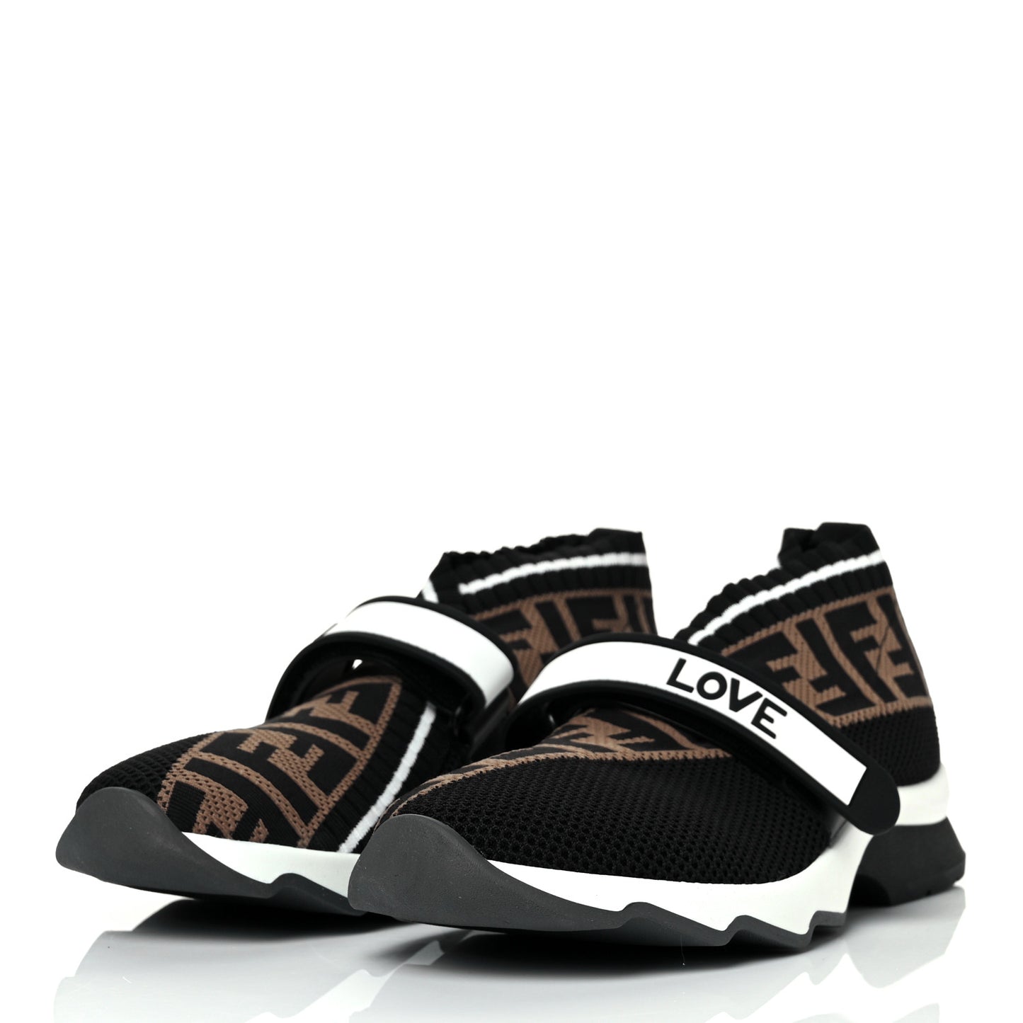 Stretch Yarn FF Stiff Band Rockoko Sneakers 40 Black White Tobacco