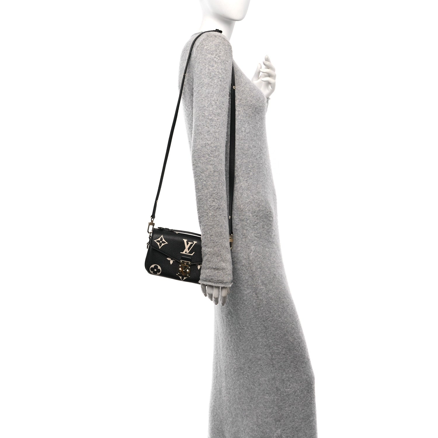 Louis Vuitton Empreinte Monogram Giant Pochette Metis East West Black Beige 2 of 10