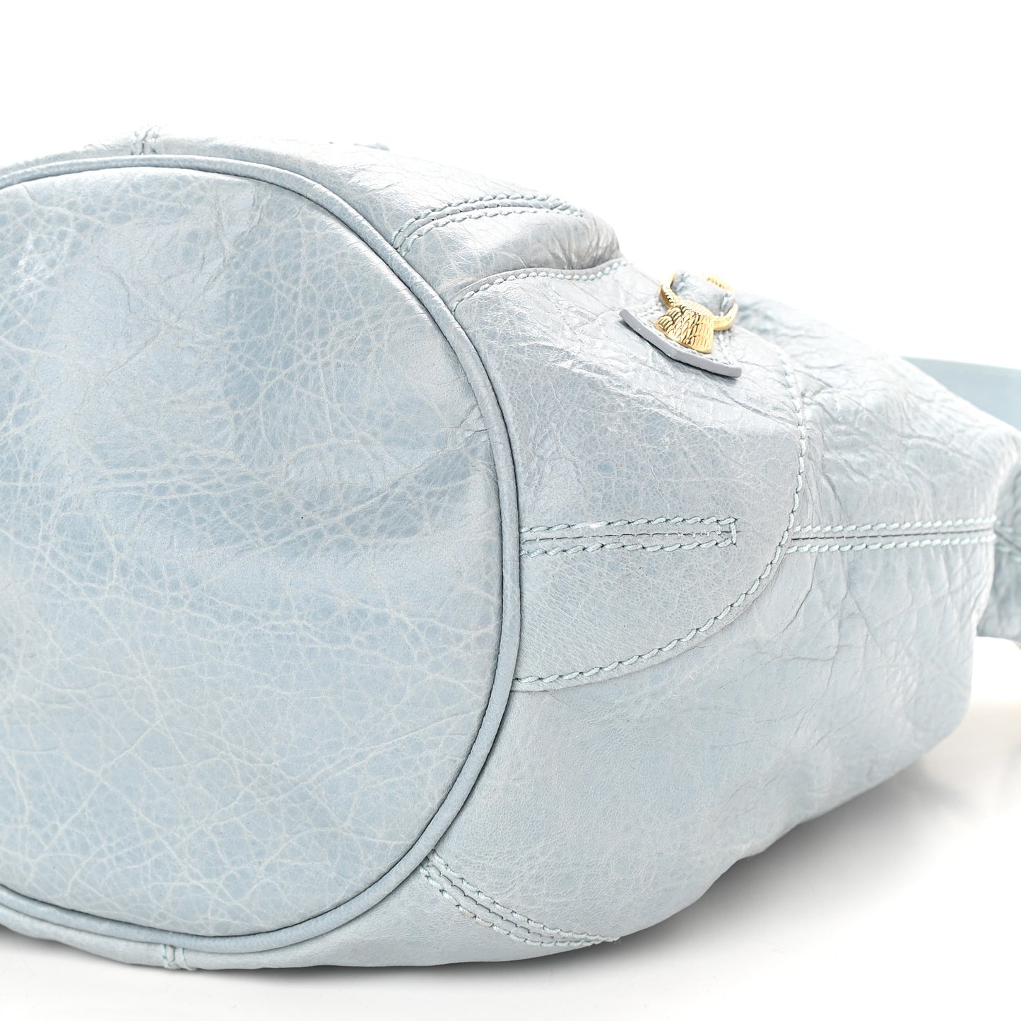 Agneau Giant 12 Gold Hardware Mini Pompon Bleu Acier Ciel