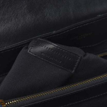 Saint Laurent Calfskin Y Quilted Monogram Large Loulou Chain Satchel Black 6 of 10