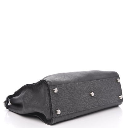 Fendi Cuoio Romano Selleria Bi-Color Medium Peekaboo Iconic Satchel Asfalto Latte 4 of 10