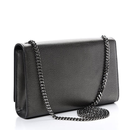 Saint Laurent Grain De Poudre Medium Classic Monogram Kate Satchel Black 2 of 10