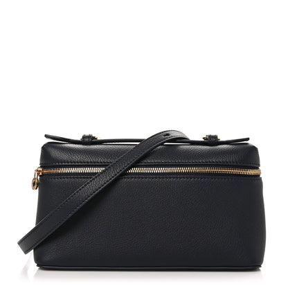 Loro Piana Grained Calfskin L19 Extra Pocket Pouch Navy Blue 1 of 9