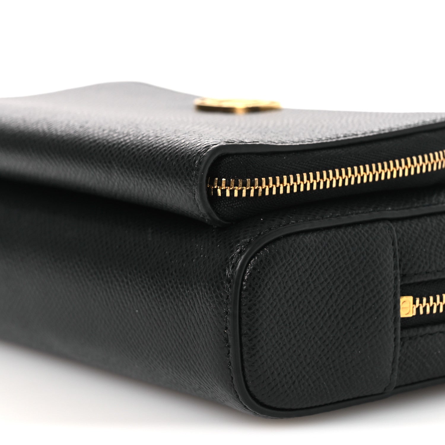 Christian Dior Grained Calfskin Caro Double Pouch Black 10 of 12