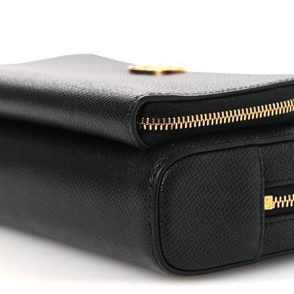 Christian Dior Grained Calfskin Caro Double Pouch Black 10 of 12