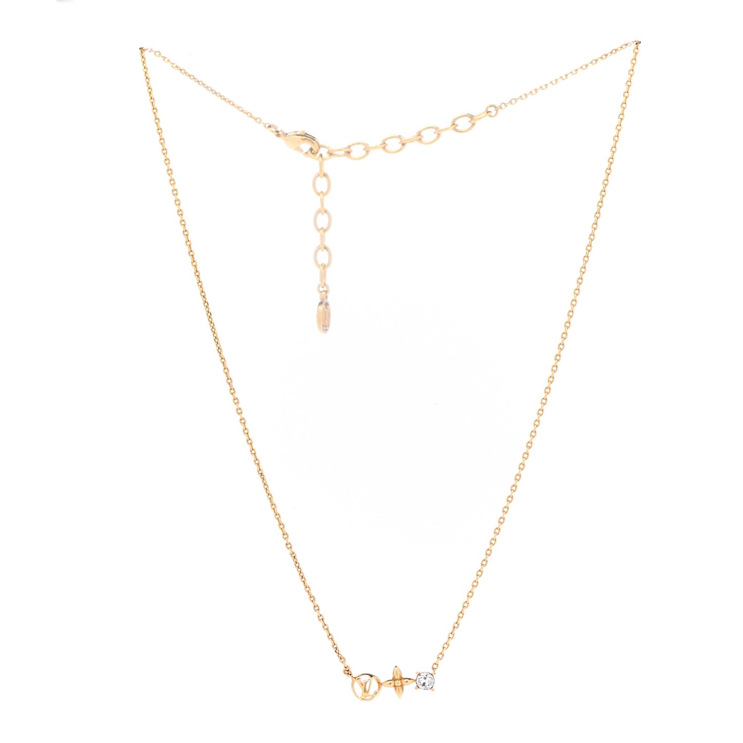 Crystal Petite Louis Necklace Gold