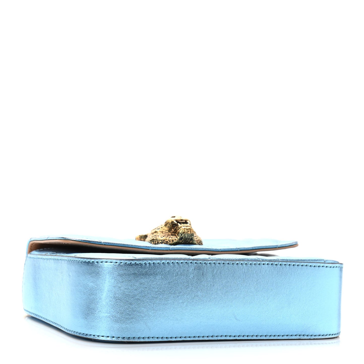 Metallic Nappa Matelasse Broadway Shoulder Bag Cielo