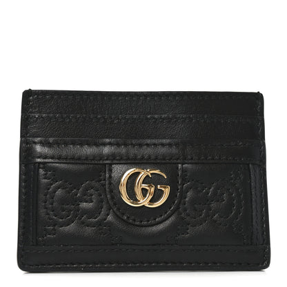 Gucci Calfskin GG Matelasse Card Holder  Black 1 of 7