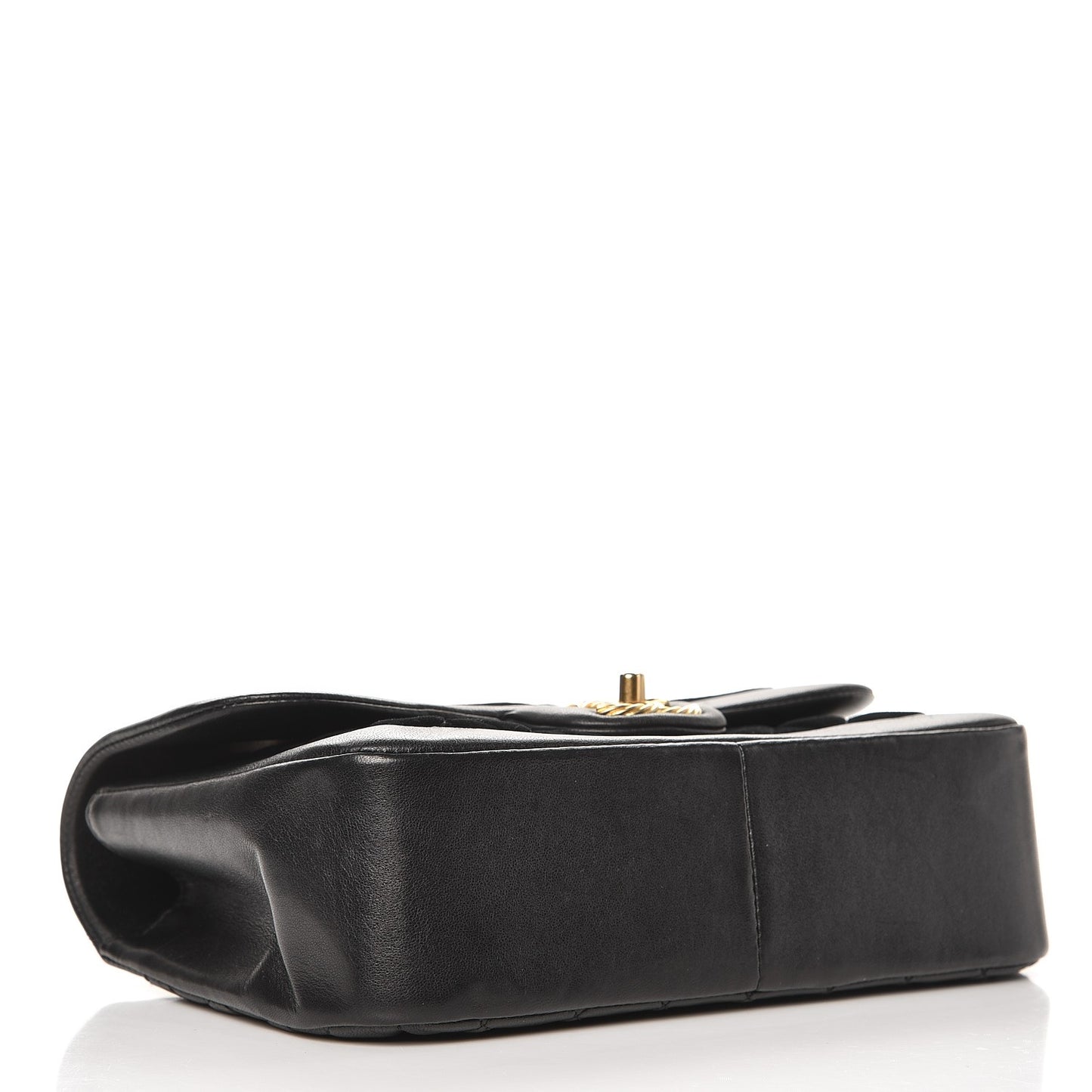 Metallic Lambskin Velvet Quilted Small Flap Black