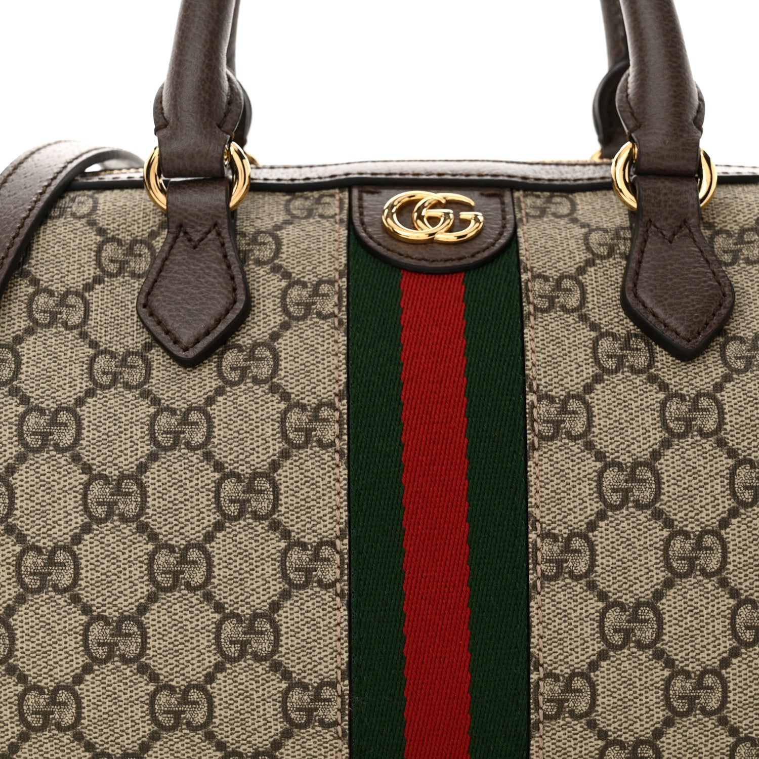 Gucci GG Supreme Monogram Web Small Ophidia Top Handle Bag Beige Ebony 8 of 11