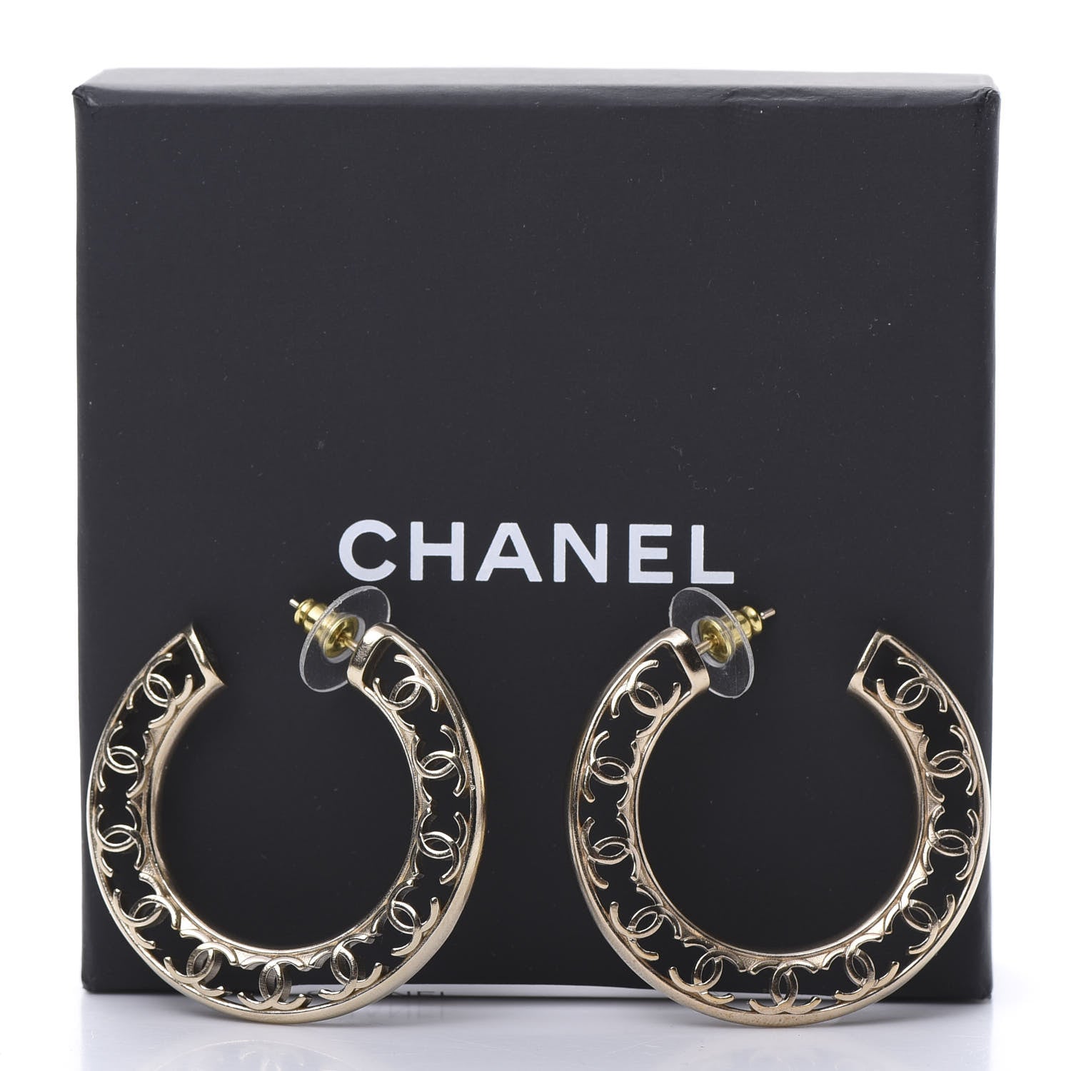 Chanel CC Hoop Earrings Gold 6 of 6