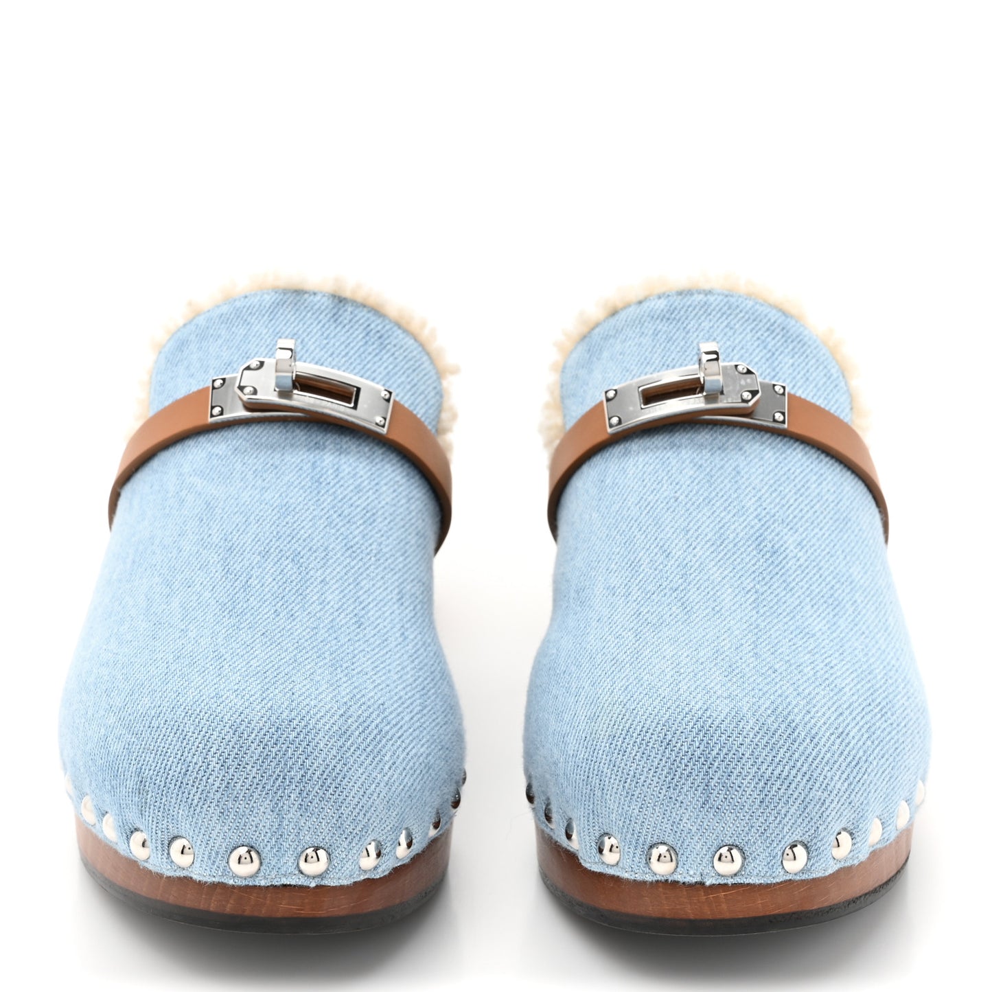 Denim Wool Carlotta Mules 37 Bleu Clair Naturel