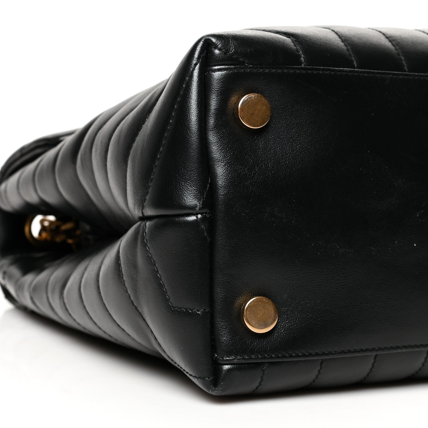 Saint Laurent Calfskin Y Quilted Monogram Large Loulou Chain Satchel Black 10 of 11