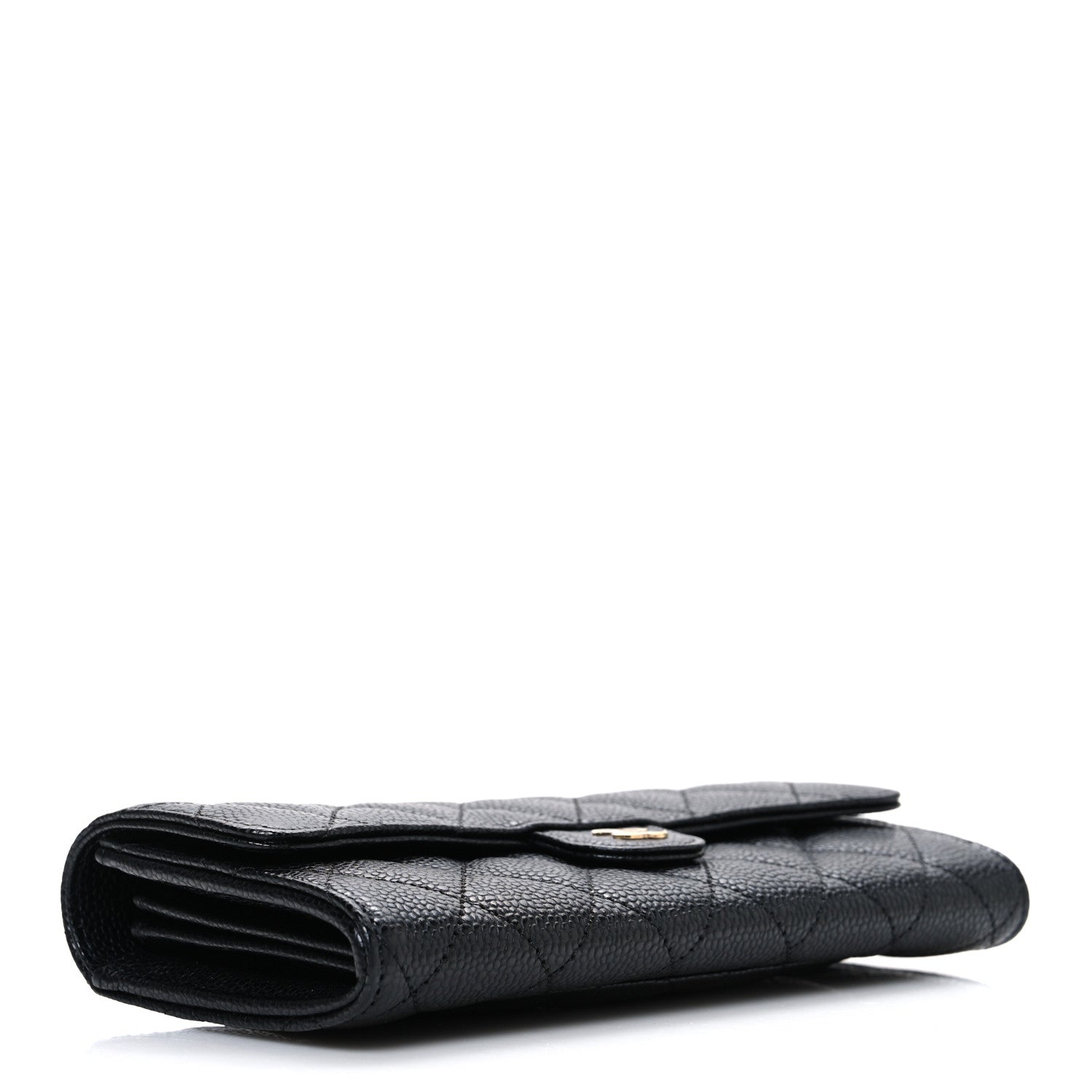 Chanel Caviar Quilted Large Gusset Flap Wallet Black 4 of 8