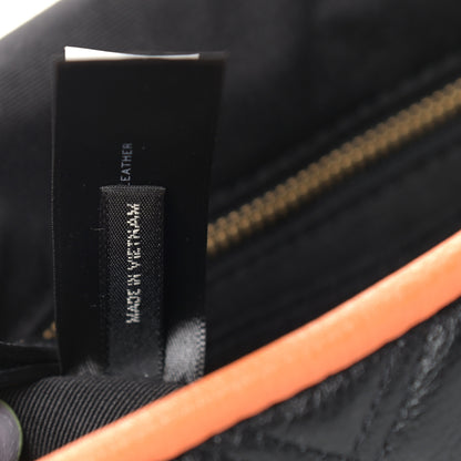 Marc Jacobs Grained Calfskin Quilted Double Stitched The Status Flap Crossbody Bag Black Multi 7 of 14