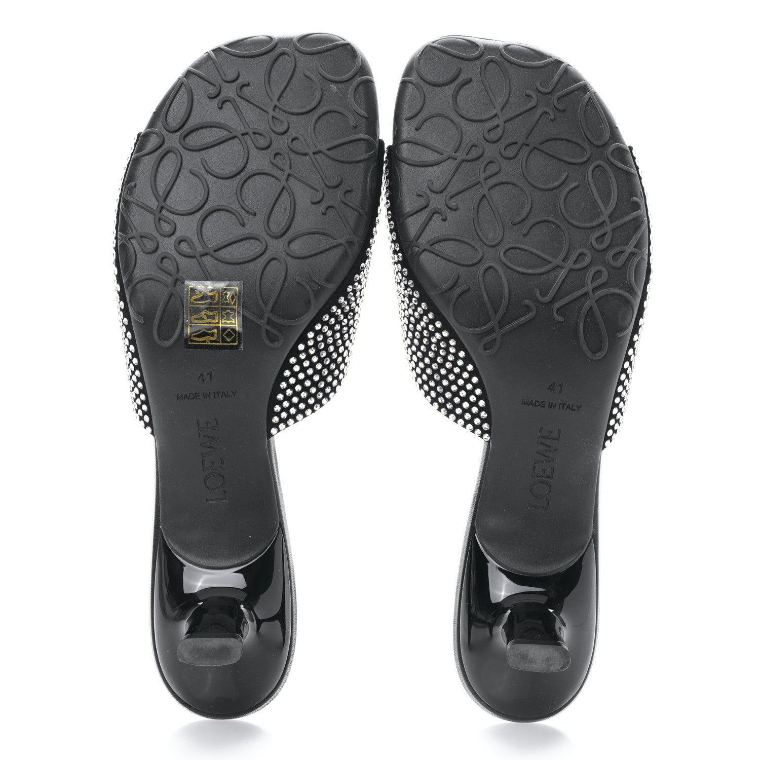 Loewe Crystal 50mm Petal Slide Sandals 41 Black 5 of 7