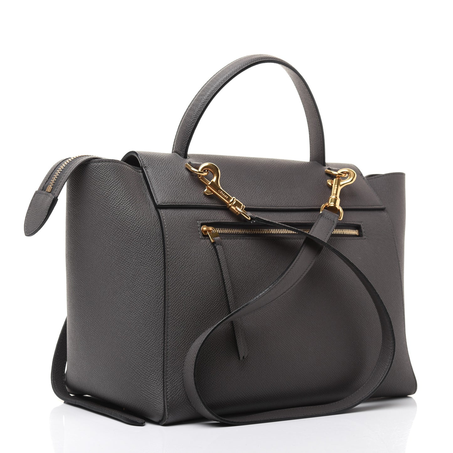 Grained Calfskin Mini Belt Bag Grey