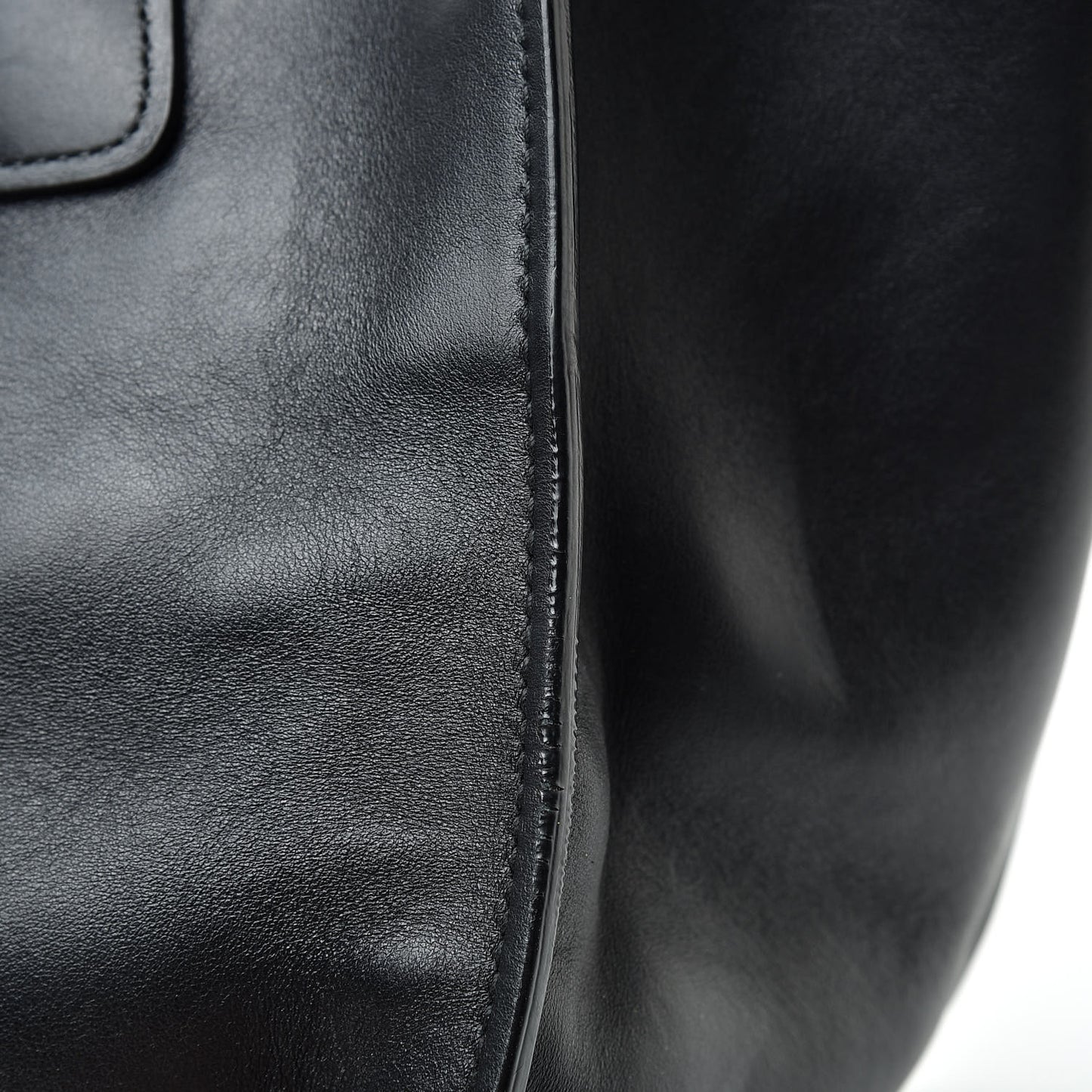 City Calf Front Pocket Tote Black
